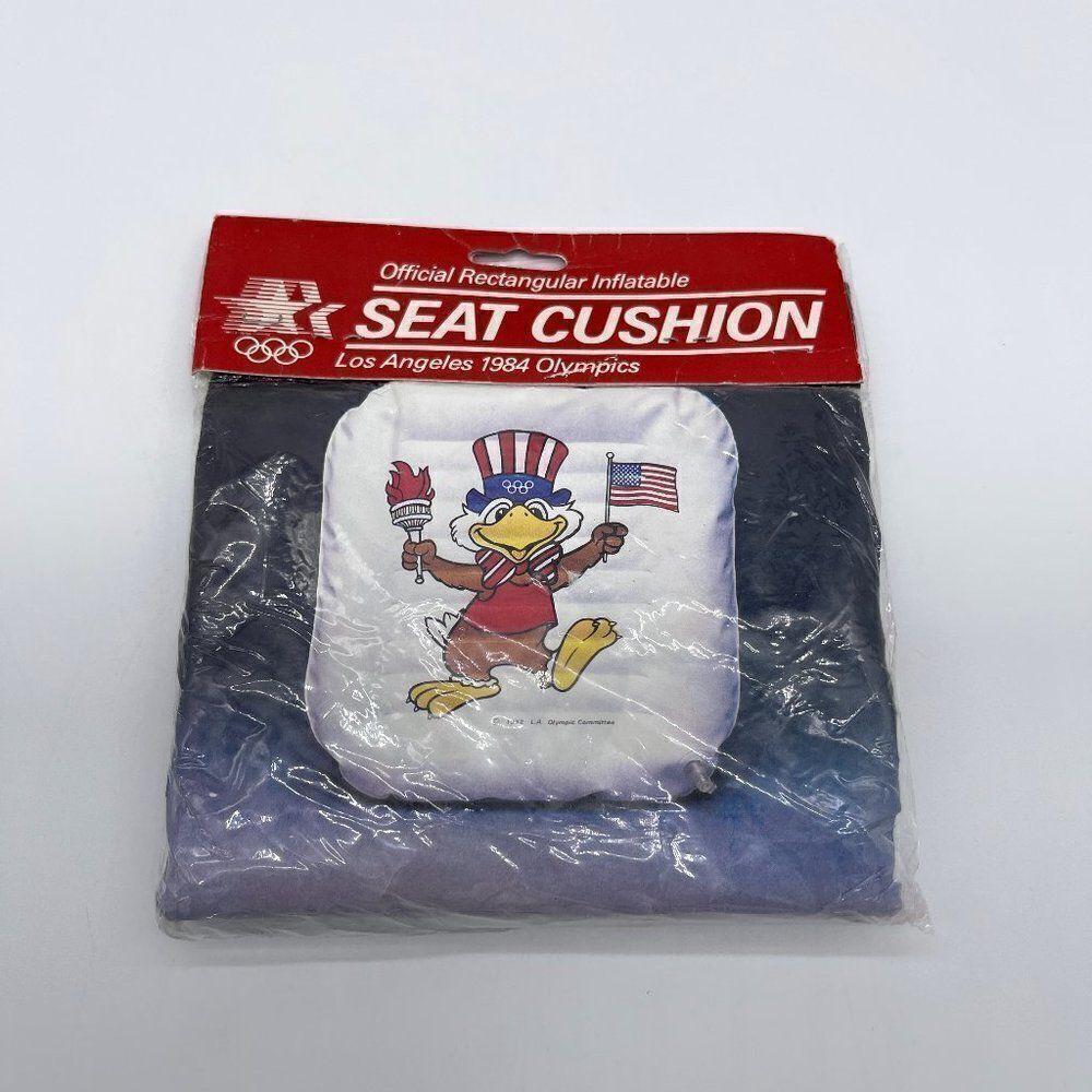 Olympics 1984 Official Merchandise Seat Cushion Rectangle Inflatable Pillow